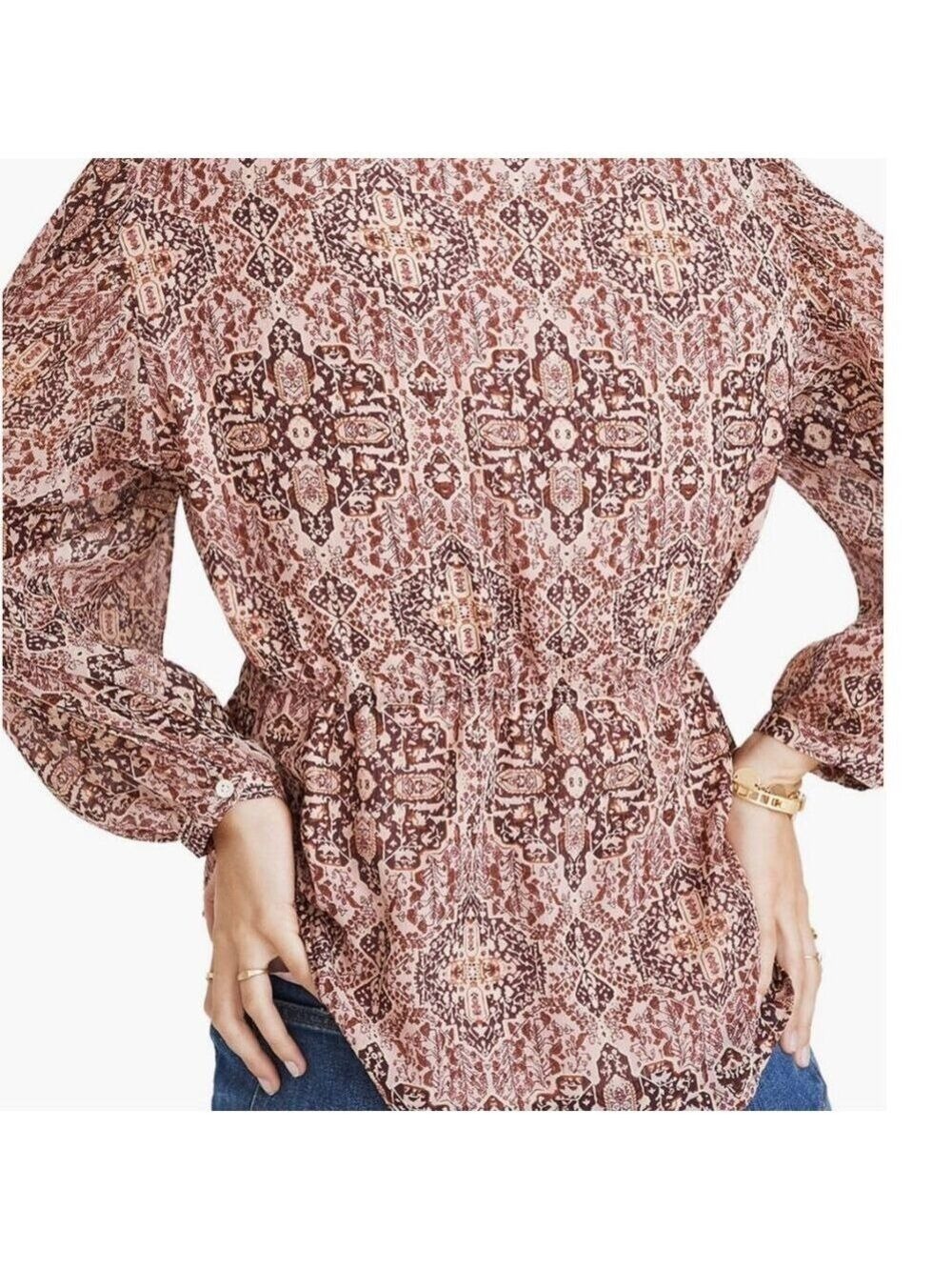 Madewell Kaleidoscope Boho Peasant Blouse, Size Small - Picture 2 of 11